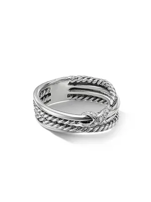 X Crossover Band Ring Sterling Silver