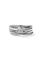 X Crossover Band Ring Sterling Silver