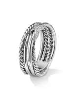 X Crossover Band Ring Sterling Silver