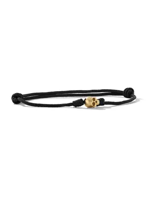 Skull Cord Bracelet with 18K Yellow Gold