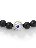 Spiritual Beads Evil Eye Bracelet Sterling Silver