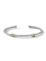 Petite Helena Two Station Wrap Bracelet 18K Yellow Gold with Pavé Diamonds