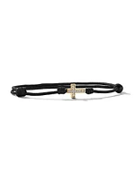 18K Gold, Diamond, & Nylon Cross Cord Bracelet