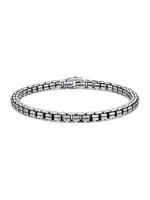 Double Box Chain Bracelet in Sterling Silver, 4mm