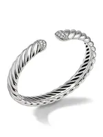 Sculpted Cable Cuff Bracelet with Pavé Diamonds