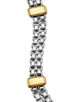 Double Box Chain Bracelet with 18K Yellow Gold