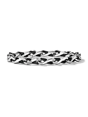 Faceted Link Bracelet in Sterling Silver, 9mm