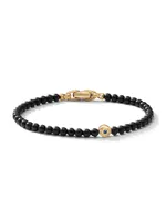 Spiritual Beads Evil Eye Bracelet with Black Onyx, Sapphire and 18K Yellow Gold