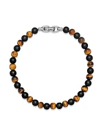 Spiritual Beads Alternating Bracelet with Black Onyx and Tiger's Eye