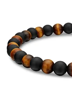 Spiritual Beads Alternating Bracelet with Black Onyx and Tiger's Eye