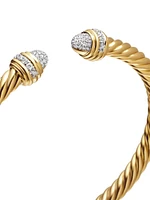 Cable Bracelet 18K Yellow Gold with Pavé Diamonds