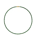 Spiritual Beads Necklace with Nephrite Jade and 18K Yellow Gold