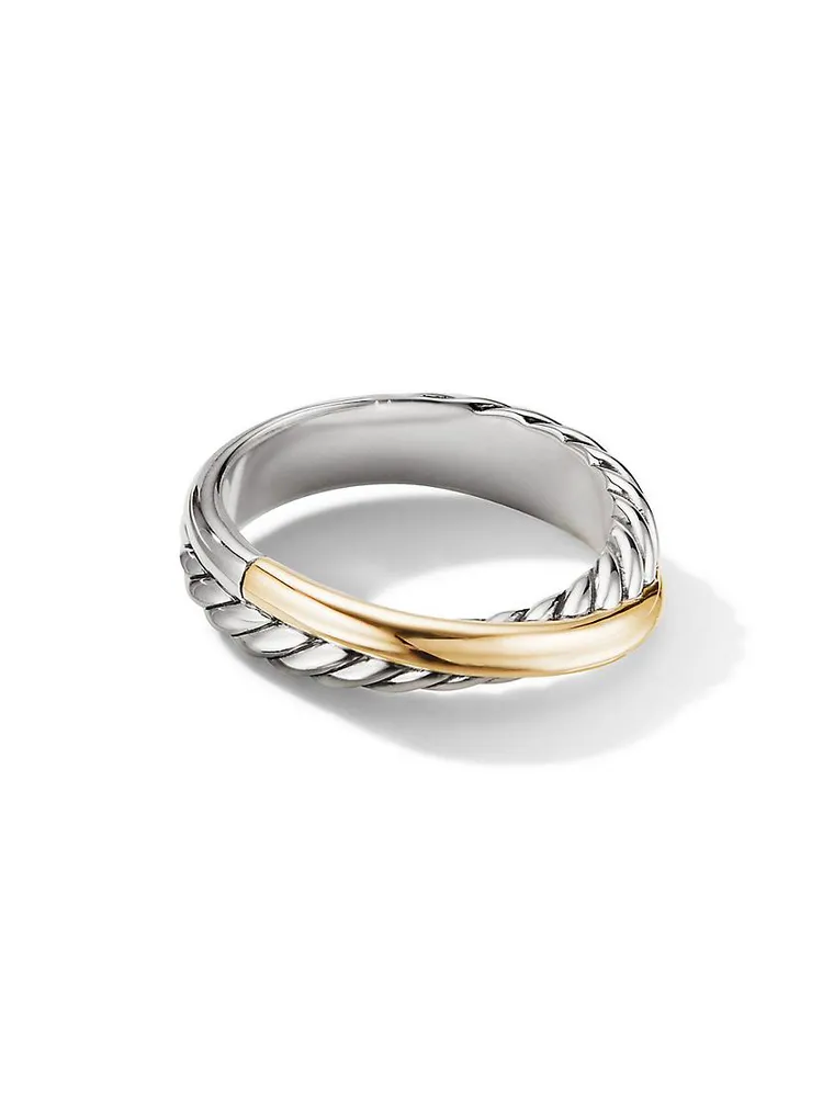 Crossover Band Ring with 18K Yellow Gold