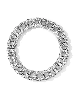 Cable Edge Curb Chain Necklace Recycled Sterling Silver