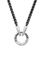 Smooth Amulet Box Chain Necklace Darkened Stainless Steel, 2.7mm