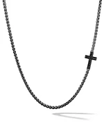 Streamline® Cross Station Necklace with Pavé Black Diamonds