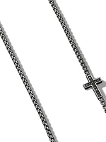 Streamline® Cross Station Necklace with Pavé Black Diamonds