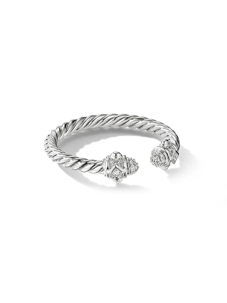 Renaissance Ring 18K White Gold with Pavé Diamonds