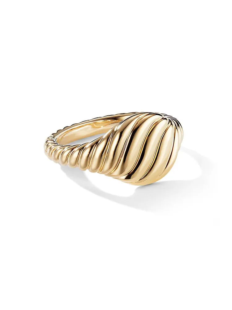 Sculpted Cable Pinky Ring 18K Gold