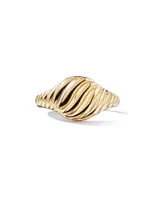 Sculpted Cable Pinky Ring 18K Gold