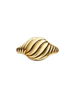 Sculpted Cable Pinky Ring 18K Gold