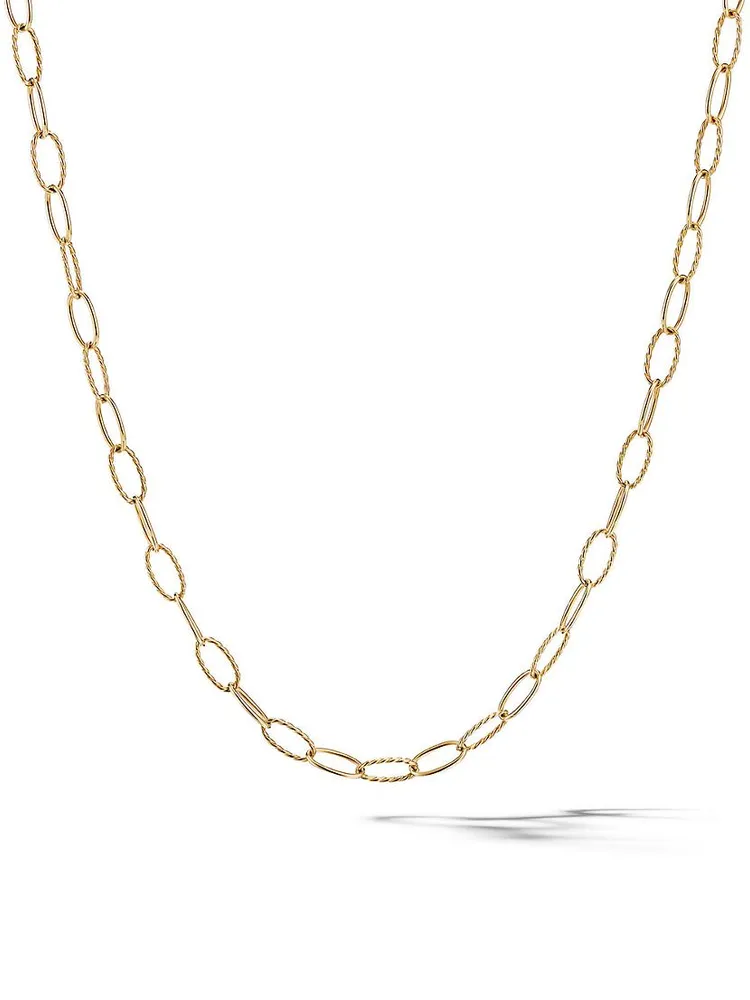 Stax Elongated Oval Link Necklace 18K Yellow Gold