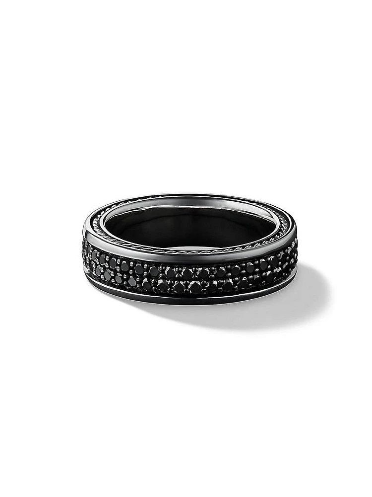 Streamline® Two Row Band Ring with Pavé Black Diamonds