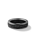 Streamline® Two Row Band Ring with Pavé Black Diamonds