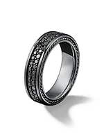 Streamline® Two Row Band Ring with Pavé Black Diamonds