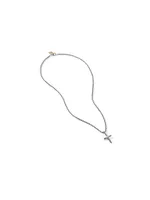 Petite X Cross Necklace with 14K Yellow Gold