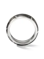 Forged Carbon Band Ring 18K White Gold, 6mm