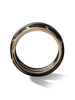 Forged Carbon Band Ring with 18K Gold