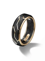 Forged Carbon Band Ring with 18K Gold