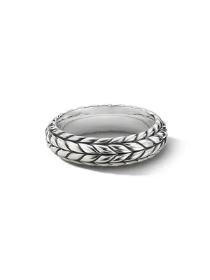 Chevron Beveled Band Ring