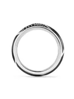 Forged Carbon Beveled Band Ring Sterling Silver