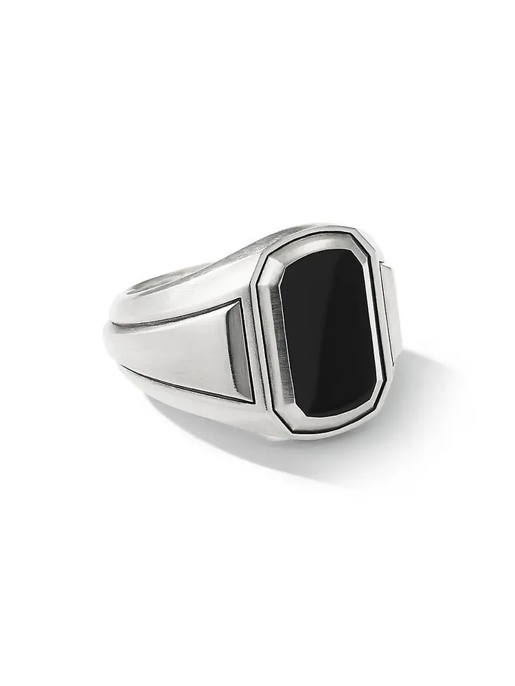 Deco Signet Ring Sterling Silver