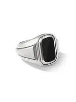 Deco Signet Ring Sterling Silver