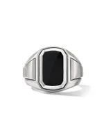 Deco Signet Ring Sterling Silver