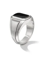 Deco Signet Ring Sterling Silver