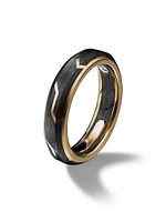 Forged Carbon Band Ring with 18K Gold