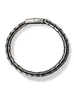 Chevron Woven Bracelet with Pavé Black Diamonds