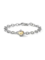 Cable Collectibles® Cookie Classic Heart Bracelet with 18K Yellow Gold