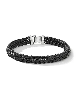 Woven Box Chain Bracelet with Stainless Steel and Nylon