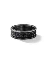 Streamline® Three Row Band Ring with Pavé Black Diamonds