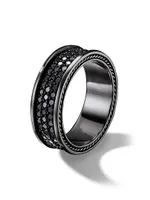 Streamline® Three Row Band Ring with Pavé Black Diamonds