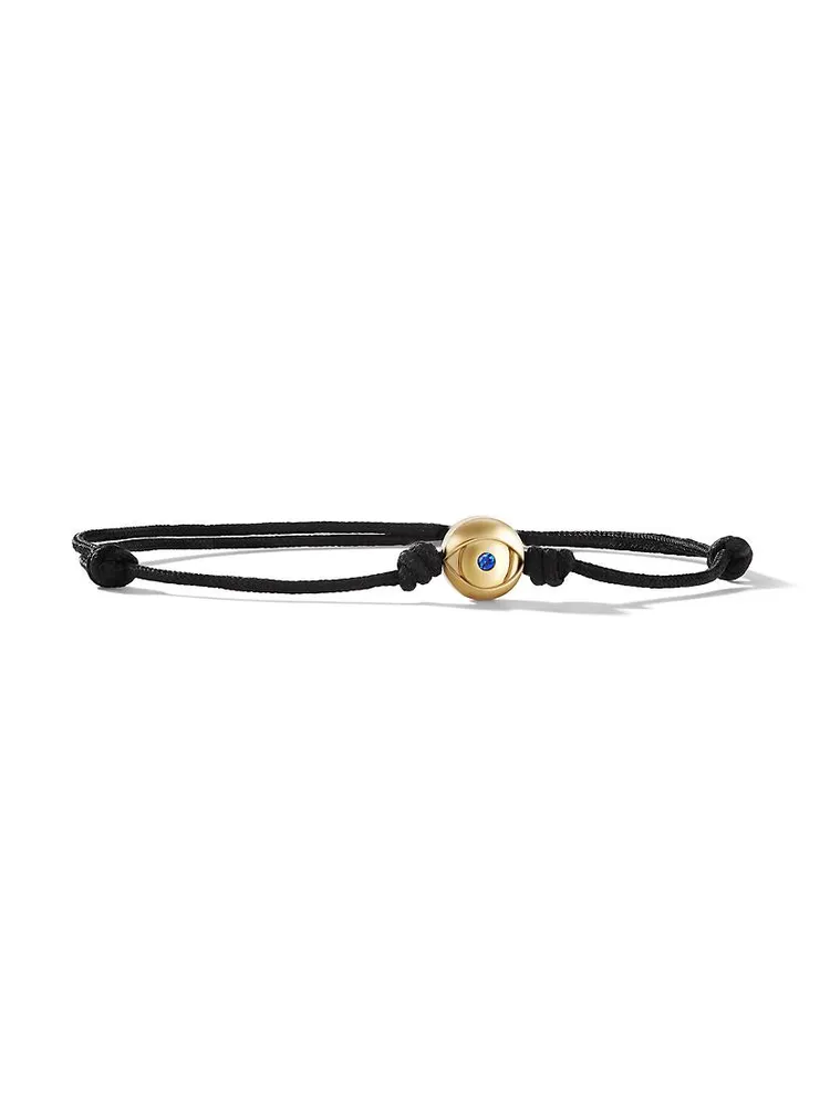 Evil Eye Cord Bracelet with 18K Yellow Gold