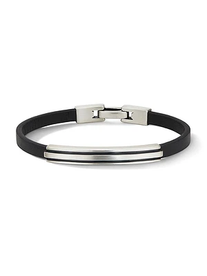 Deco ID Black Leather Bracelet