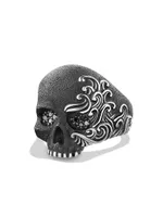 Waves Skull Ring with Pavé Black Diamonds