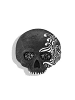 Waves Skull Ring with Pavé Black Diamonds