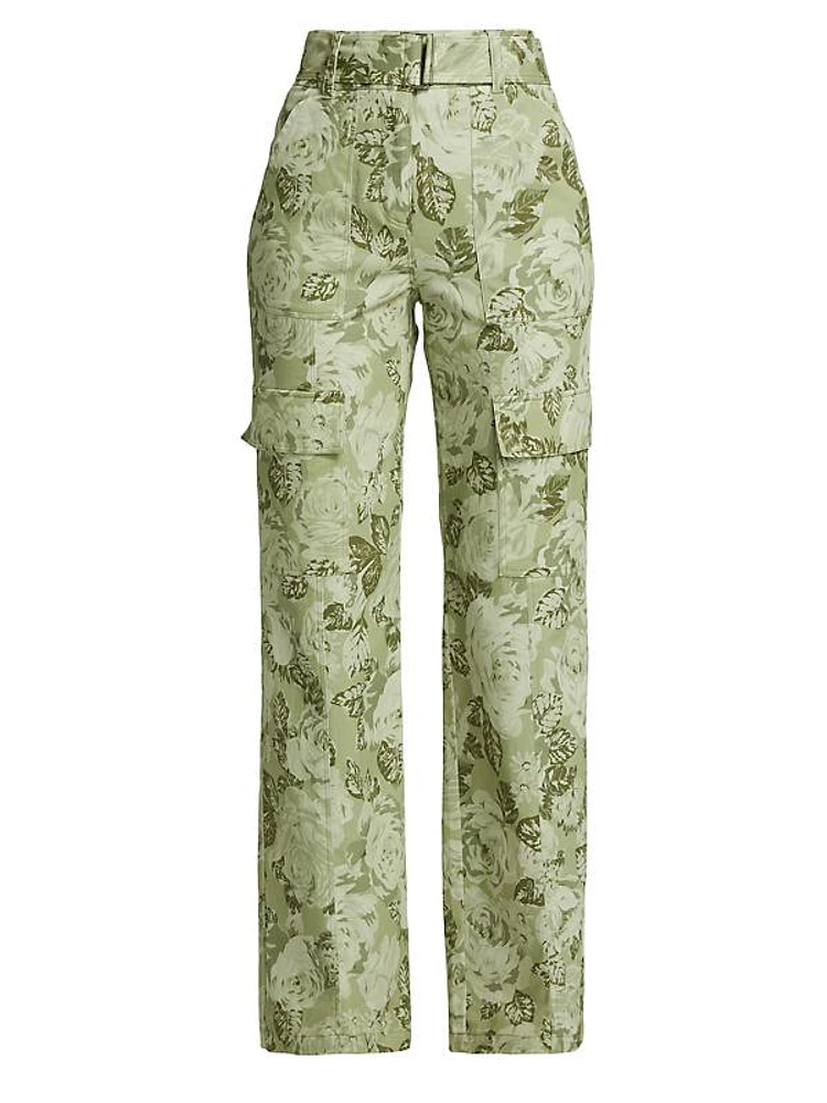 Keanu Floral Straight-Leg Cargo Pants